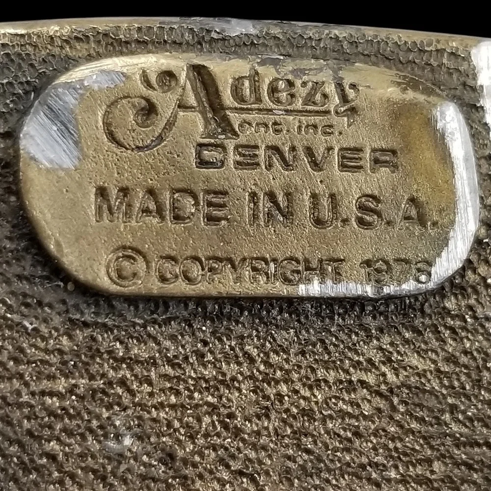 Vintage‎ Adezy Denver Colorado's Gold Circle Belt Buckle 1978 Made in USA